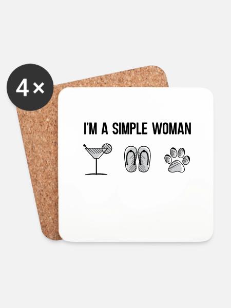 Simple Woman - Untersetzer (4er-Set) - Weiß