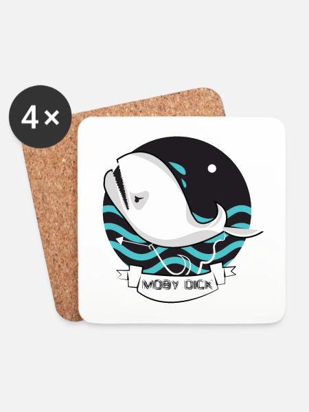Moby Dick - Untersetzer (4er-Set) - Weiß