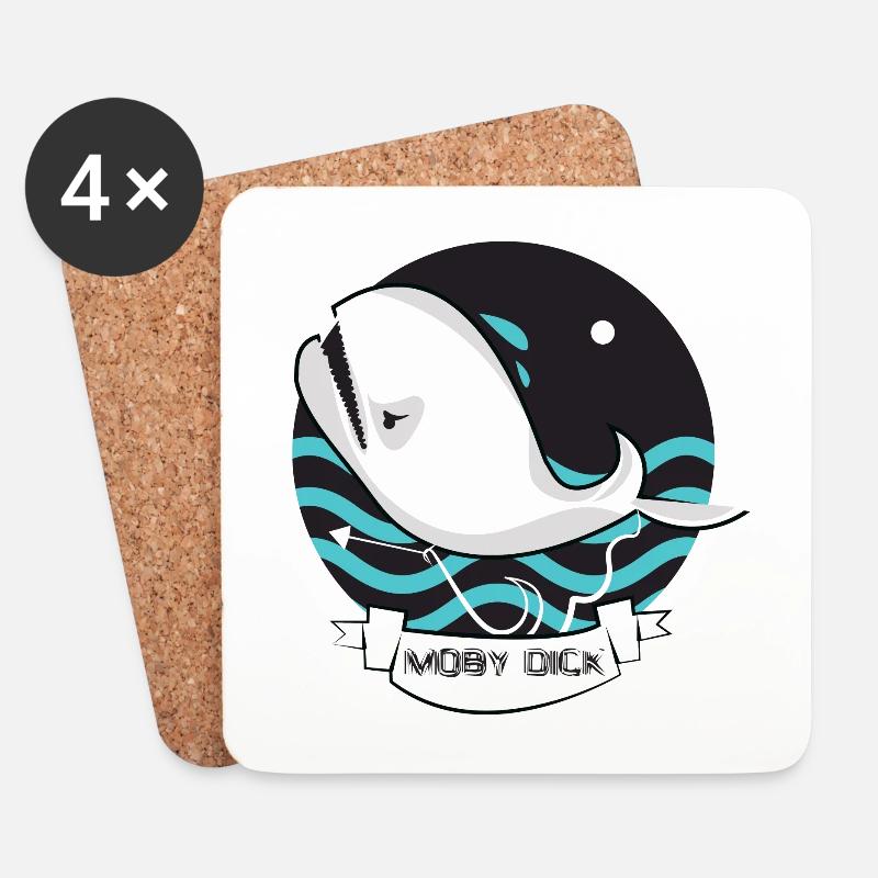 Moby Dick - Untersetzer (4er-Set) - Weiß