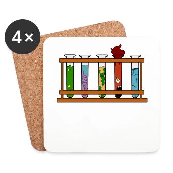 Reagenzglas Wissenschaft Monster - Untersetzer (4er-Set) - Weiß - Vorne