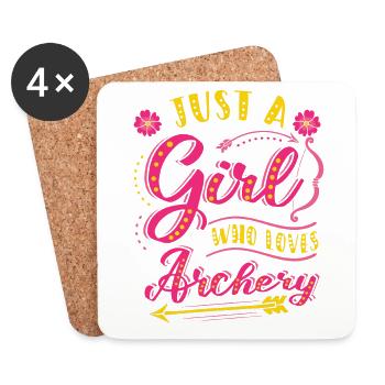 Just A Girl Who Loves Archery - Untersetzer (4er-Set) - Weiß - Vorne