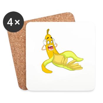 Banana cut bananas humor - Coasters (set of 4) - white - Front