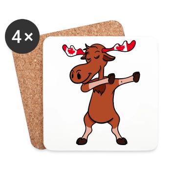 Dabbing Moose - Coasters (set of 4) - white - Front