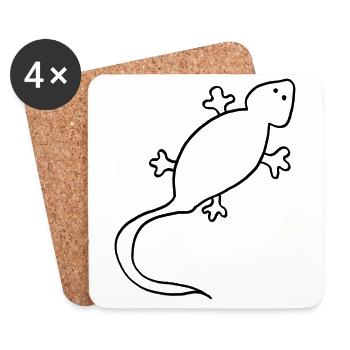 Gecko - Untersetzer (4er-Set) - Weiß - Vorne