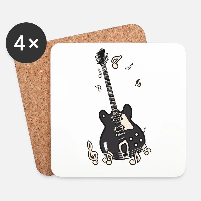 E Gitarre Musiknoten - Untersetzer (4er-Set) - Weiß