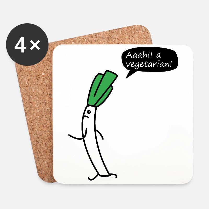 Lauch Ein Vegetarier - Untersetzer (4er-Set) - Weiß