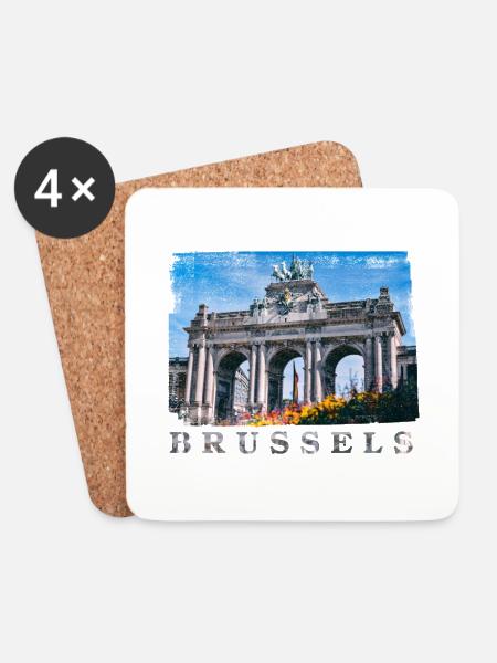 | Brüssel Cinquantenaire - Untersetzer (4er-Set) - Weiß