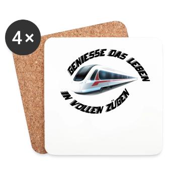 Geniesse das Leben in vollen Zuegen - Untersetzer (4er-Set) - Weiß - Vorne