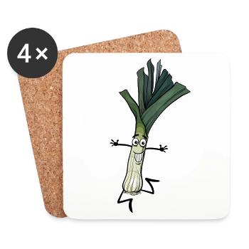 leek - Coasters (set of 4) - white - Front