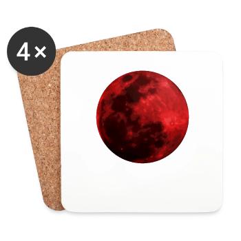Cadeau d'espace graphique extérieur rouge lune de sang - Dessous de verre (lot de 4) - blanc - Devant
