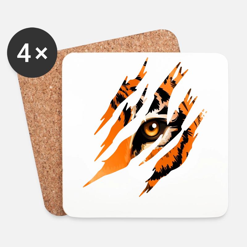 Tiger Eye - Untersetzer (4er-Set) - Weiß