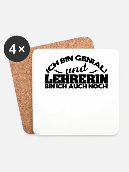 Lehrerin - Untersetzer (4er-Set) - Weiß