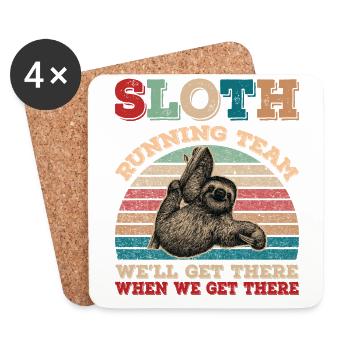 Vintage Sloth Running Team We'll Get There - Untersetzer (4er-Set) - Weiß - Vorne