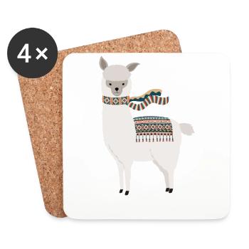 No Prob Llama - Coasters (set of 4) - white - Front