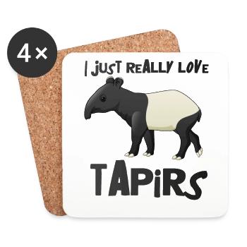 Tapir - Untersetzer (4er-Set) - Weiß - Vorne