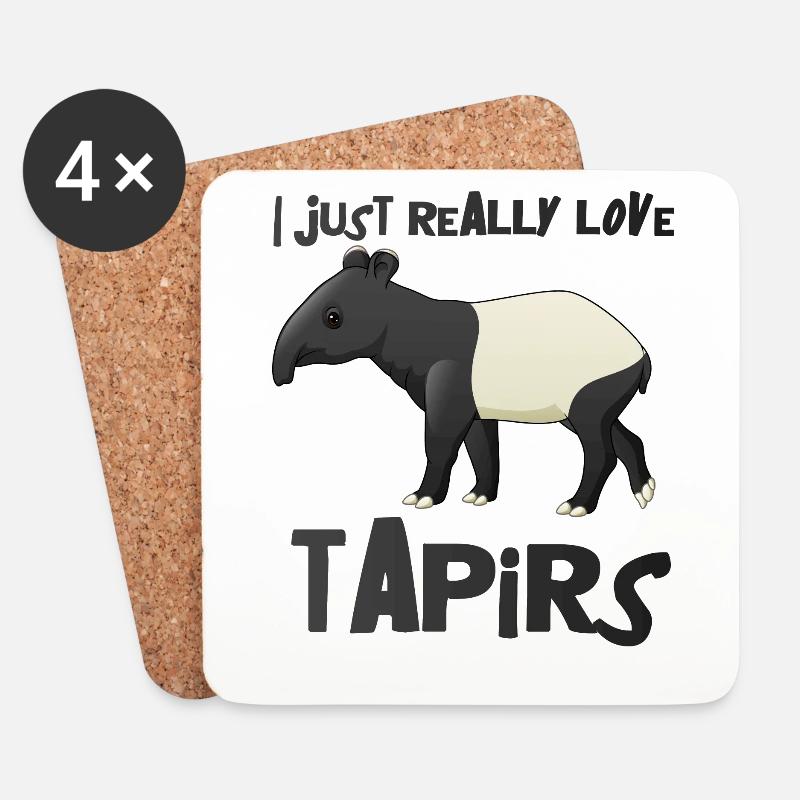 Tapir - Untersetzer (4er-Set) - Weiß