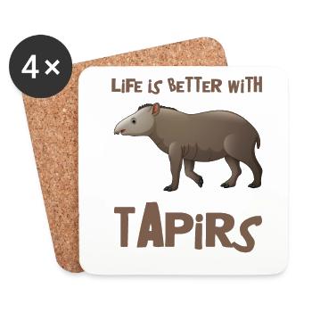 Tapir - Untersetzer (4er-Set) - Weiß - Vorne
