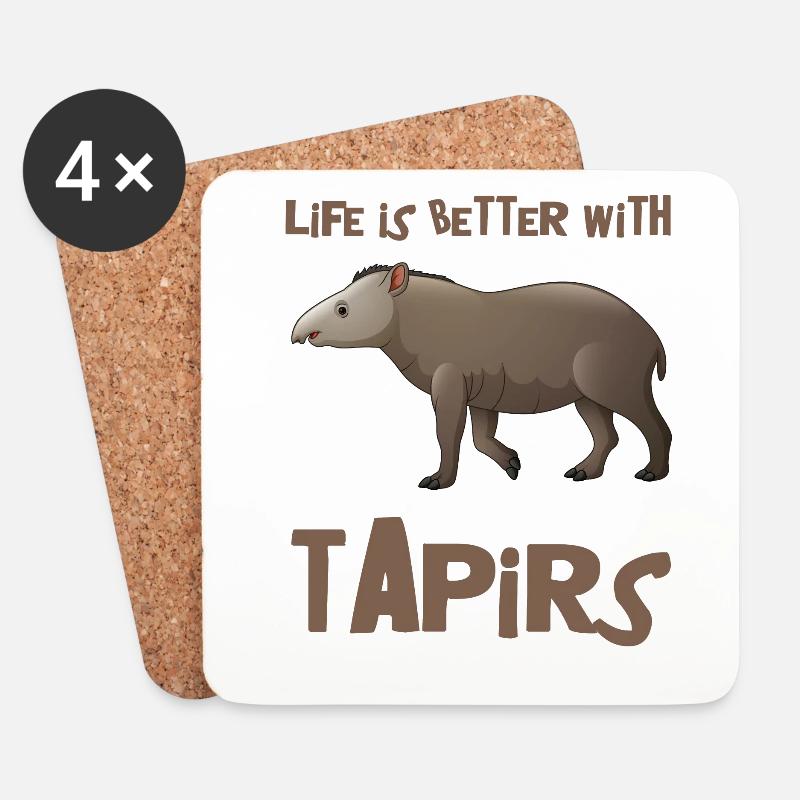 Tapir - Untersetzer (4er-Set) - Weiß
