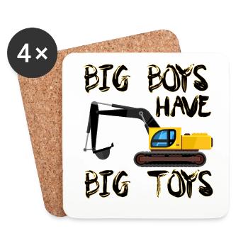 excavator - Coasters (set of 4) - white - Front