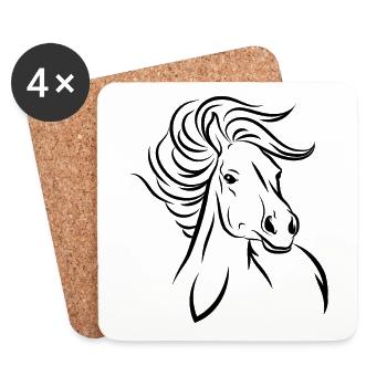 Horse horse - Coasters (set of 4) - white - Front