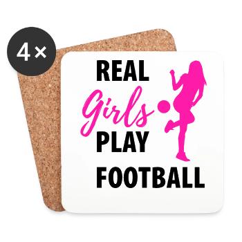 Frauenfußball - Untersetzer (4er-Set) - Weiß - Vorne