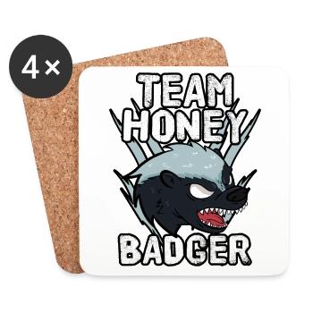 Team Honey Badger - Dessous de verre (lot de 4) - blanc - Devant