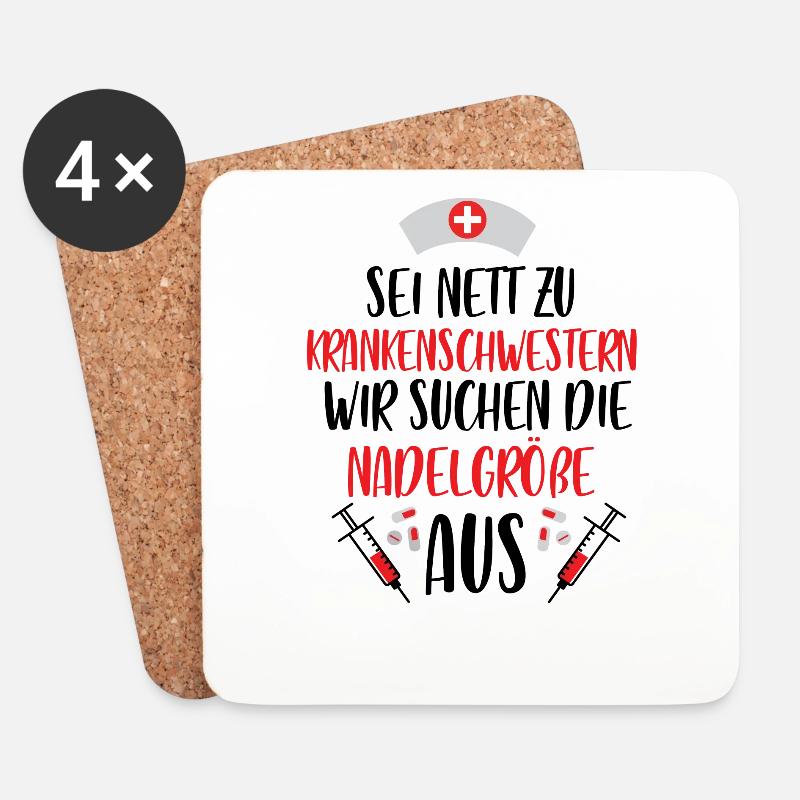 Pflegerin lustiger Spruch Pflege Krankenschwester - Untersetzer (4er-Set) - Weiß