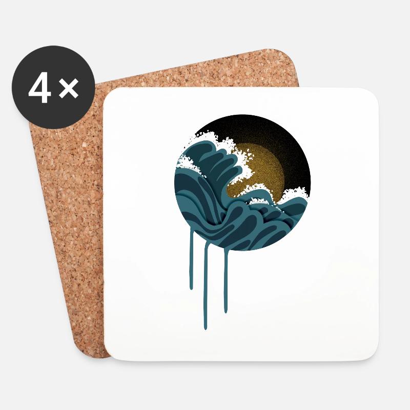 Die Welle - Untersetzer (4er-Set) - Weiß