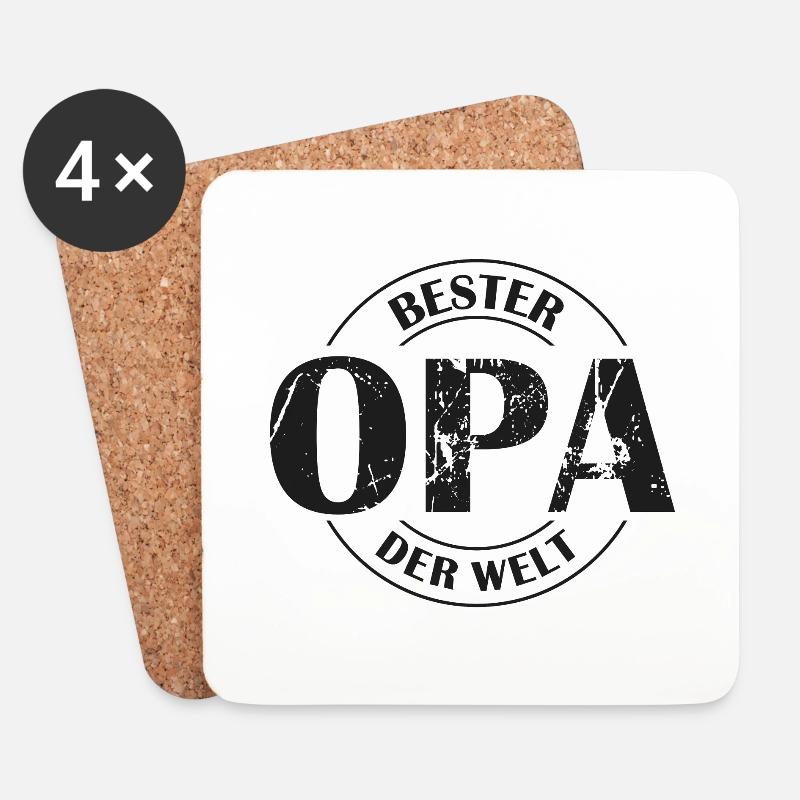 Bester Opa der Welt - Untersetzer (4er-Set) - Weiß