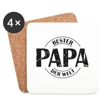 Bester Papa der Welt - Untersetzer (4er-Set) - Weiß - Vorne