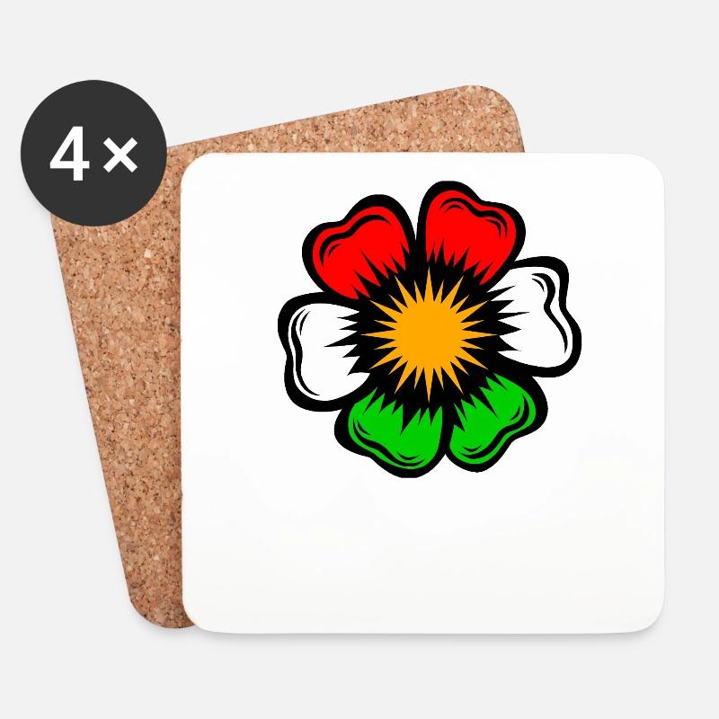 kurdistan Flagge kurdi Azadi Blume Gül - Untersetzer (4er-Set) - Weiß