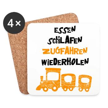 Zug Eisenbahn Eisenbahner Züge Triebfahrzeugführer - Untersetzer (4er-Set) - Weiß - Vorne