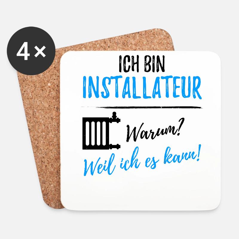 Klempner - Untersetzer (4er-Set) - Weiß
