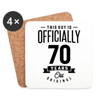 70 Jahre alt - 70. Geburtstag lustiges Geschenk - Untersetzer (4er-Set) - Weiß - Vorne