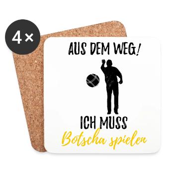 Boule Petanque Boccia Boules - Untersetzer (4er-Set) - Weiß - Vorne