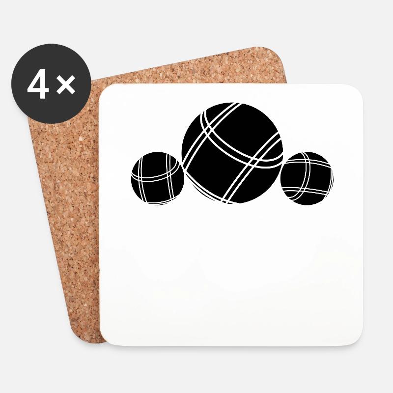 Boule Petanque Boccia Boules - Untersetzer (4er-Set) - Weiß