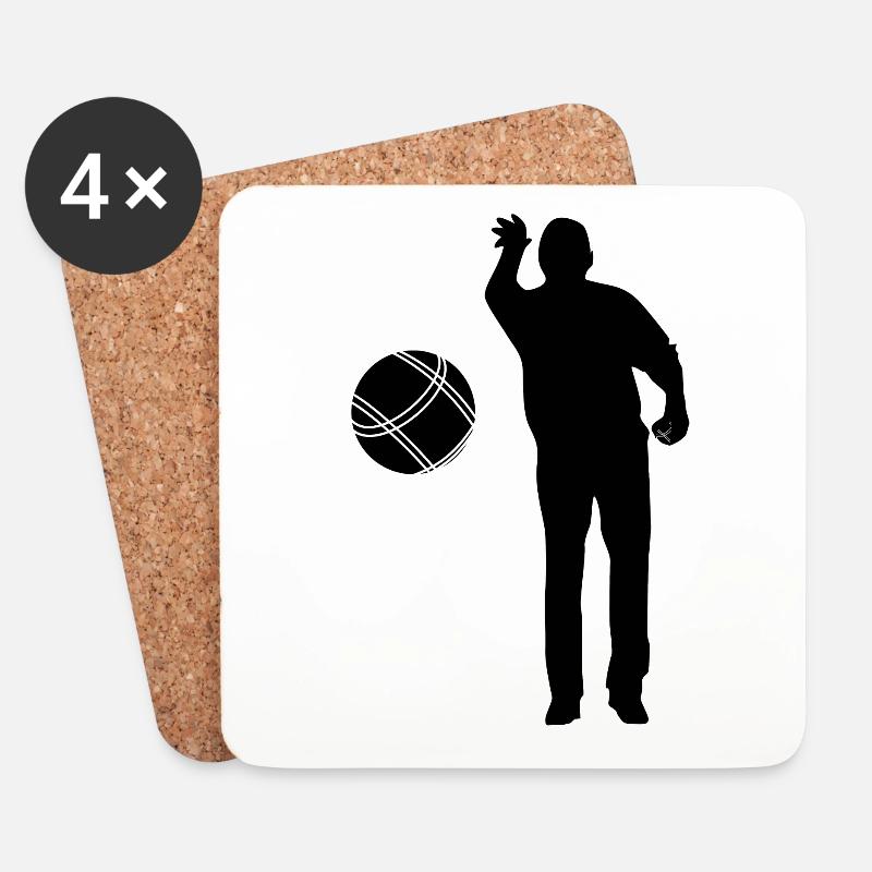 Boule Petanque Boccia Boules - Untersetzer (4er-Set) - Weiß