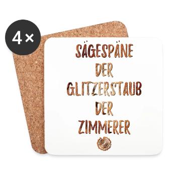 Holz Schreiner Tischler Holzfäller Handwerker - Untersetzer (4er-Set) - Weiß - Vorne