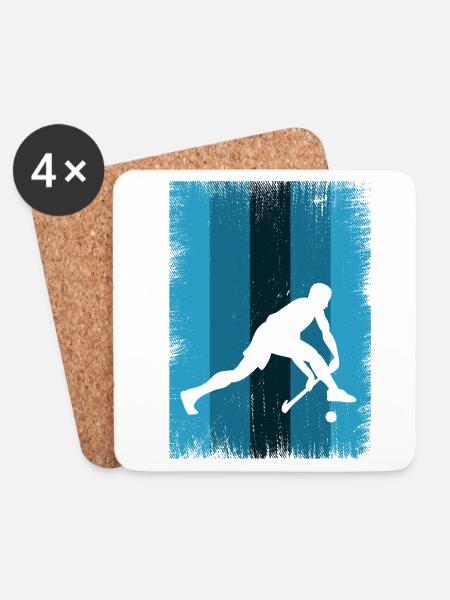 Floorball - Untersetzer (4er-Set) - Weiß