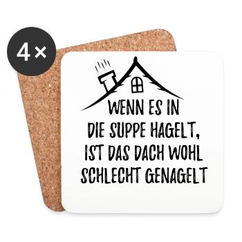 DACHDECKER - Untersetzer (4er-Set) - Weiß - Vorne