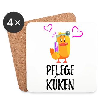 Altenpflegerin - Pflege - Untersetzer (4er-Set) - Weiß - Vorne