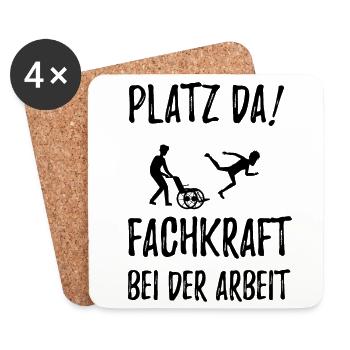 Altenpfleger - Pflege - Untersetzer (4er-Set) - Weiß - Vorne