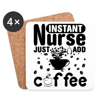 Nursing nurse nurse - Coasters (set of 4) - white - Front