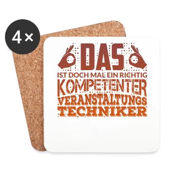 Veranstaltungstechniker Veranstaltungstechnik - Untersetzer (4er-Set) - Weiß - Vorne