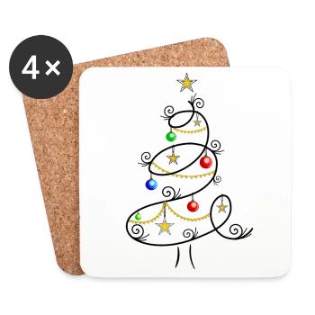 Fir tree christmas tree christmas tree christmas - Coasters (set of 4) - white - Front
