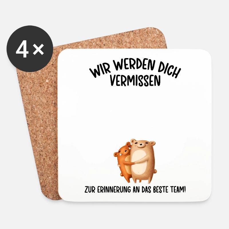 Wir werden dich Vermissen beste Team Abschied - Untersetzer (4er-Set) - Weiß
