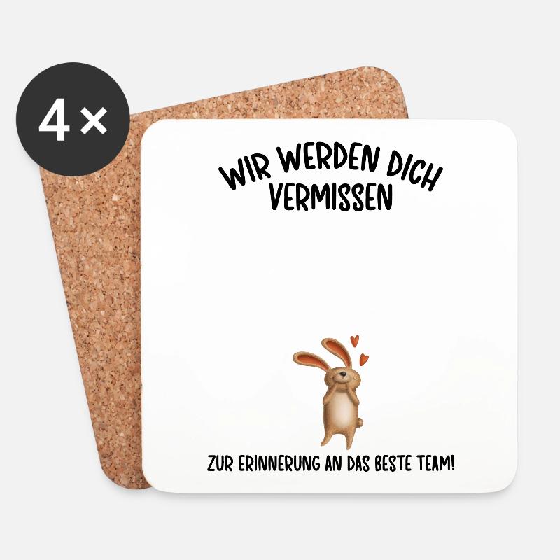 Wir werden dich Vermissen beste Team Abschied - Untersetzer (4er-Set) - Weiß