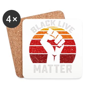 Vintage Black Lives Matter - Dessous de verre (lot de 4) - blanc - Devant