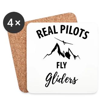 Pilote pilote de planeur planeur - Dessous de verre (lot de 4) - blanc - Devant