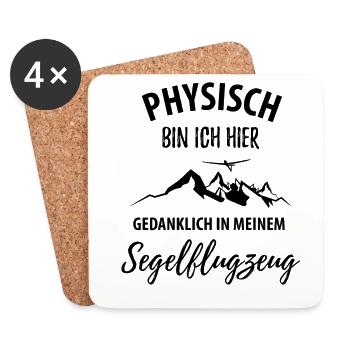 Segelflieger Segelfliegen Segelflugzeug - Untersetzer (4er-Set) - Weiß - Vorne